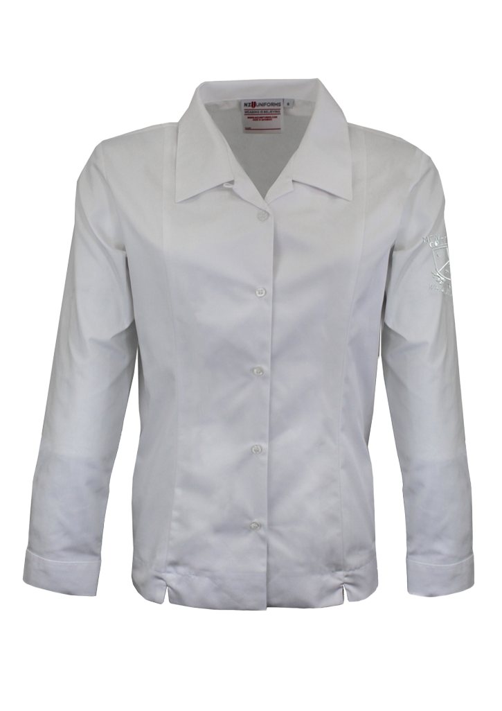 Newlands College Blouse Long Sleeve White