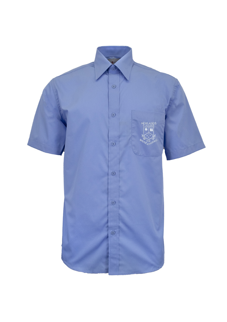 Newlands College Short Sleeve Shirt Blue